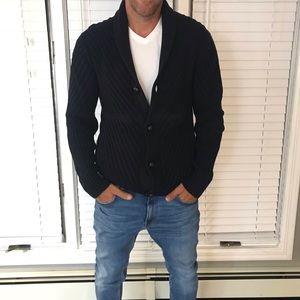 Armani Exchange blue cardigan sweater button up M